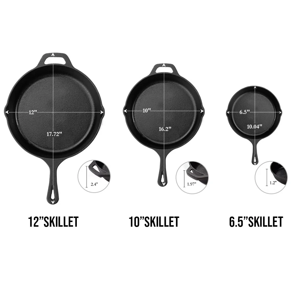 CAST IRON SKILLETS 12 INCHES - Image 7