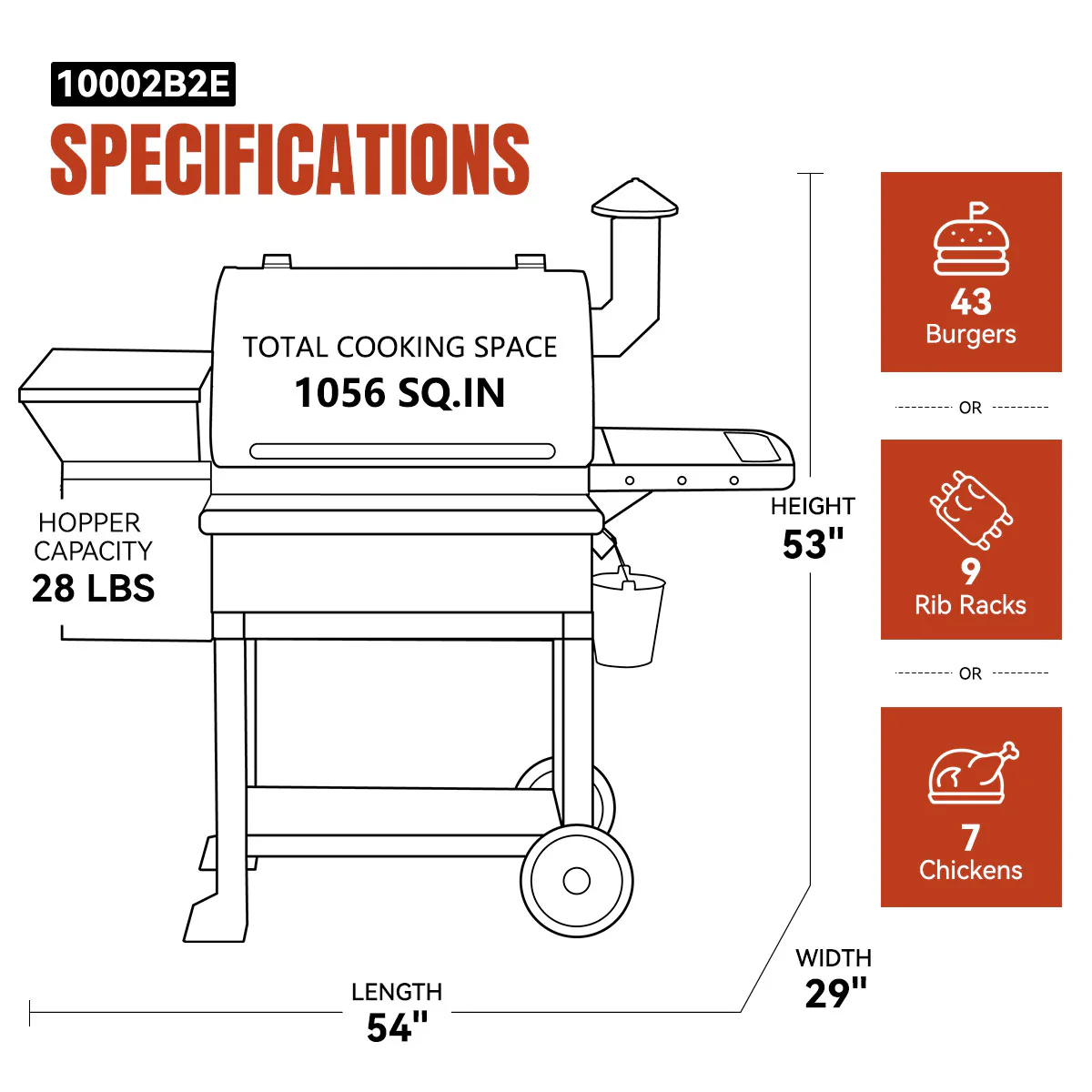 LARGE 10002B2E PELLET GRILL - Image 5